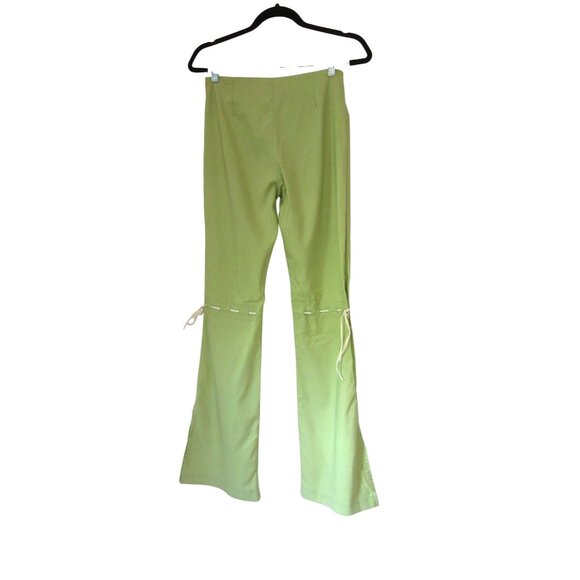 Vintage Cache Viscose Blend Lime Green Flared Pants, France SZ S - Picture 5 of 7